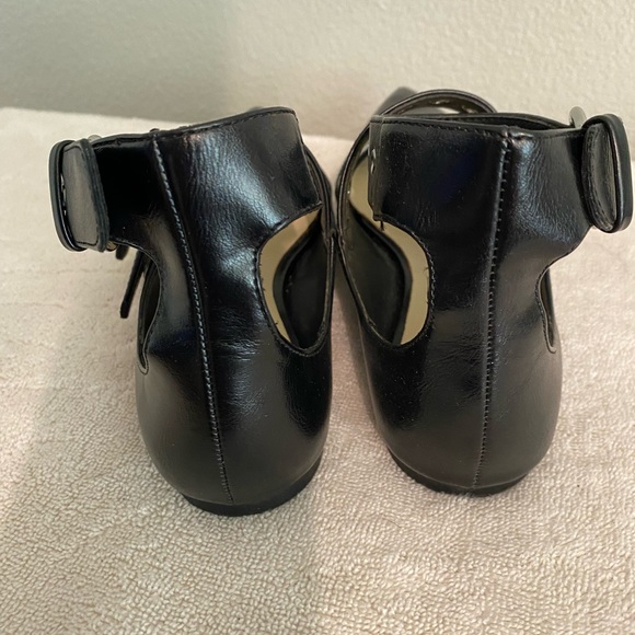 Zara Black Strappy Pointy Toe Ballet Toe Flats  37 - Picture 2 of 7